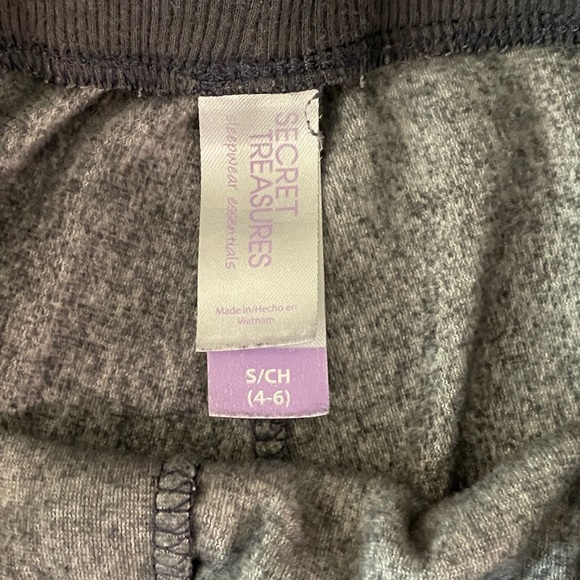 Secret Treasures Gray super soft fleece Pajama  bottoms size S/CH - Picture 3 of 3
